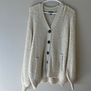 Textured teddy cardigan